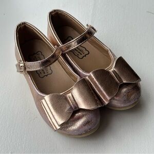 Pipperdoodles Rose Gold Bow Flats size 11 Toddler